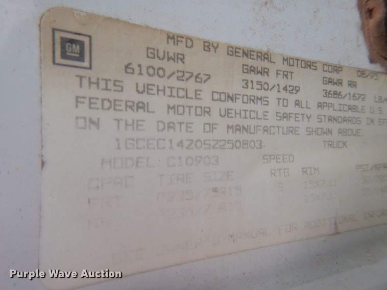 image for item IP9971 1995 Chevrolet C1500  pickup truck