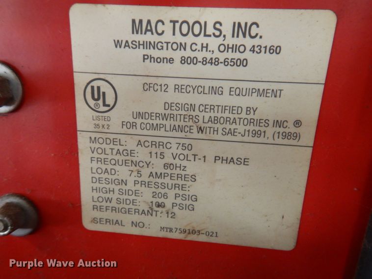 image for item IQ9586 Mac Tools ACRRC 750  AC charging station