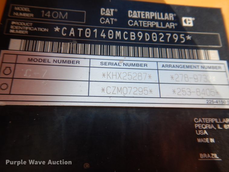 image for item IQ9602 2010 Caterpillar 140M  VHP motor grader