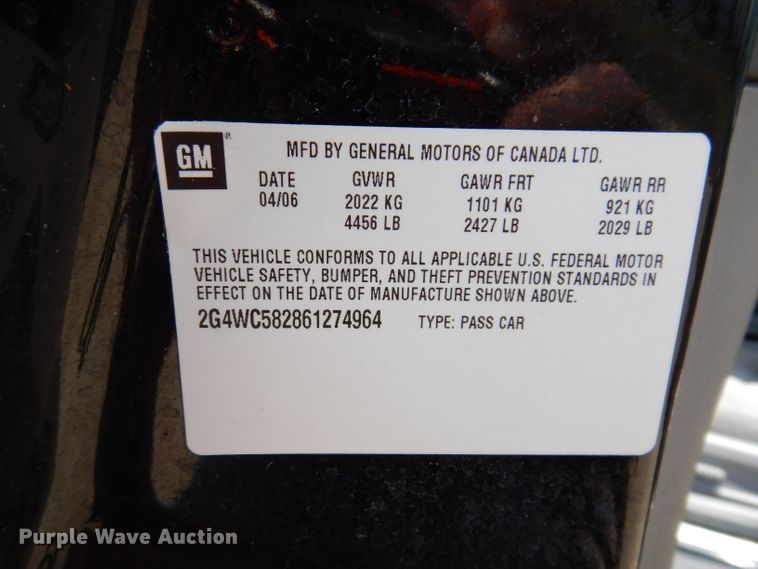 image for item IQ9607 2006 Buick LaCrosse CX