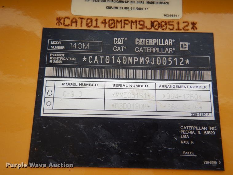 image for item IT9114 2012 Caterpillar 140M2 VHP  motor grader