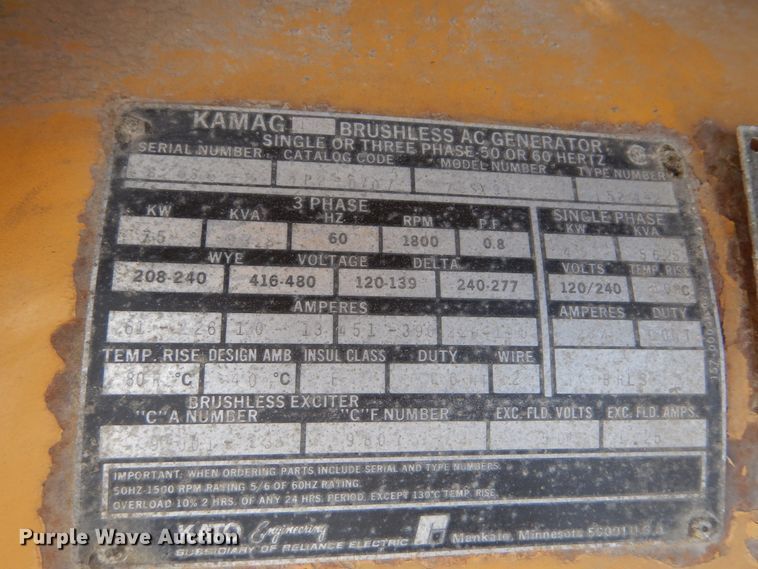 image for item IT9129 Allmand ACK75  generator