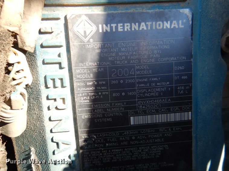 image for item JY9914 2005 International 4400  dump truck