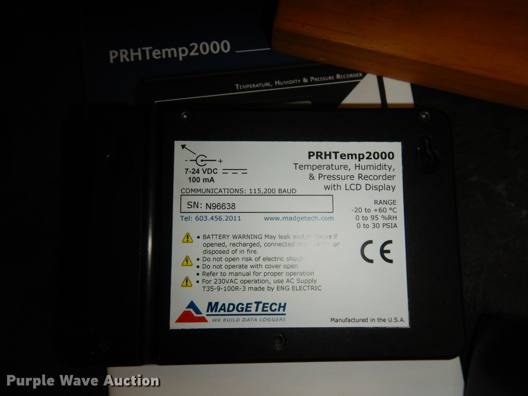 MadgeTech PRHTEMP2000 recorder in Manhattan, KS | Item IW9780 sold ...
