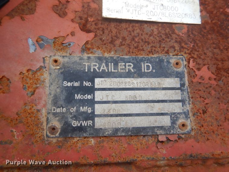 image for item DA5304 2008 JTC 8000  reel trailer
