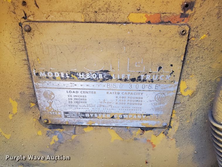 image for item DI5194 Hyster H80B  forklift