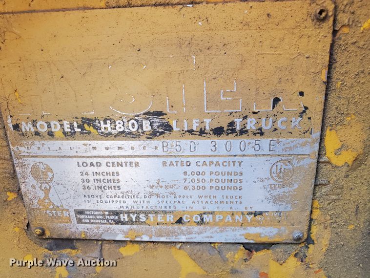 image for item DI5194 Hyster H80B  forklift