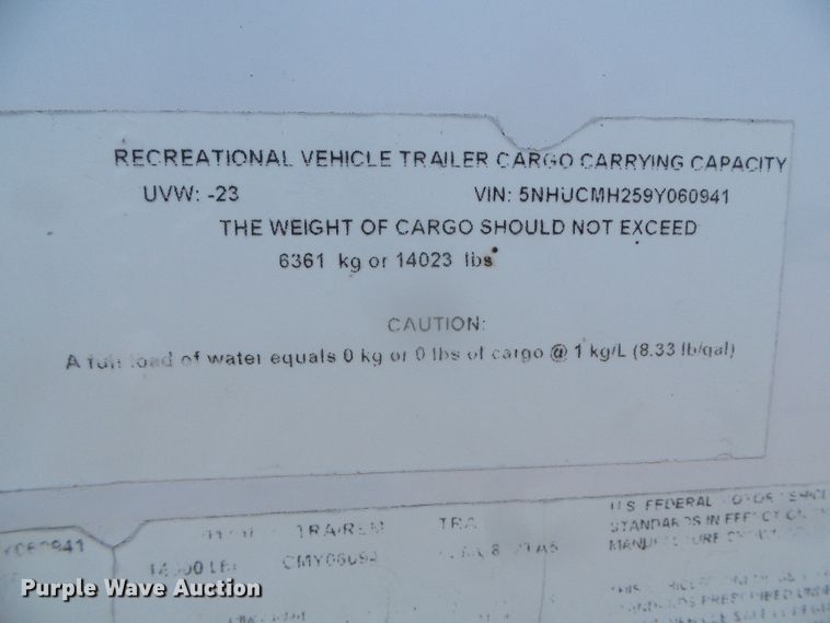 image for item DI5663 2009 Cargo UVW-23  enclosed cargo trailer