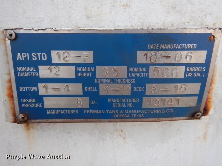 image for item DJ0475 2006 steel tank