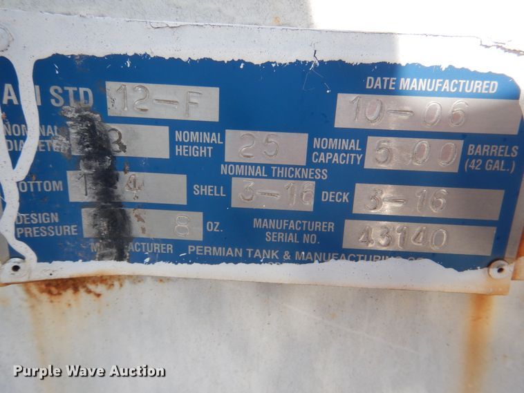 image for item DJ0476 2006 steel tank