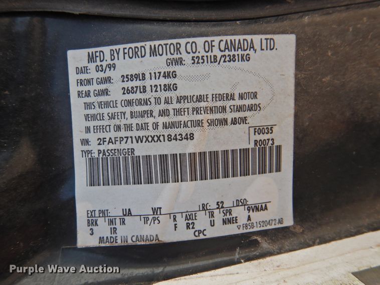 image for item DK2238 1999 Ford Crown Victoria Police Interceptor