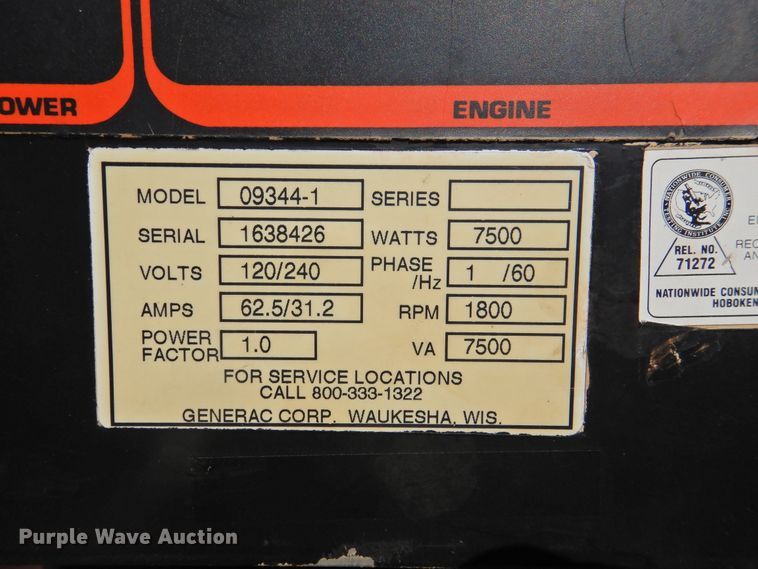 image for item DK2239 Generac NP75D  generator