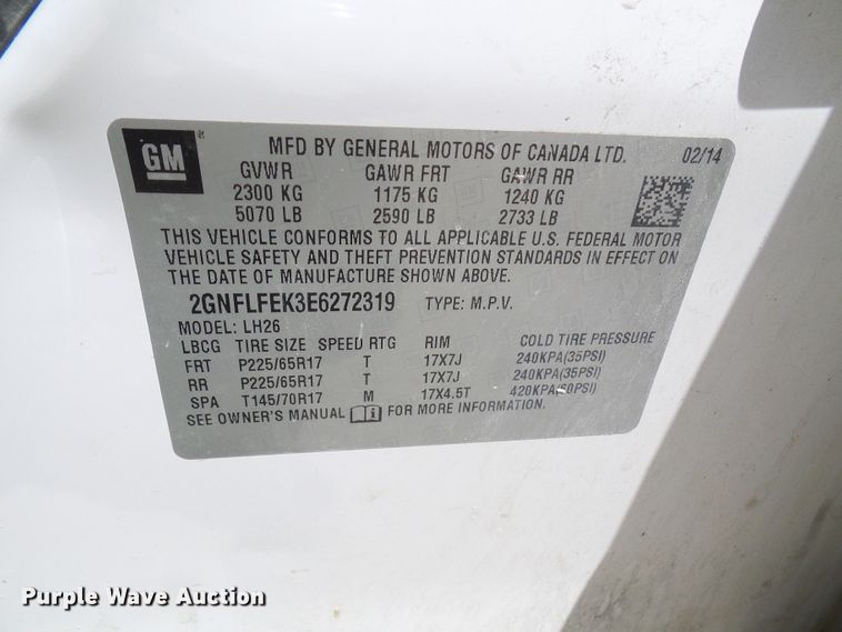 image for item DL0986 2014 Chevrolet Equinox  SUV