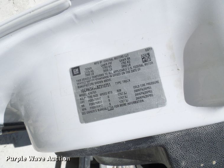 image for item DL0988 2011 Chevrolet Silverado 1500  Ext. Cab pickup truck