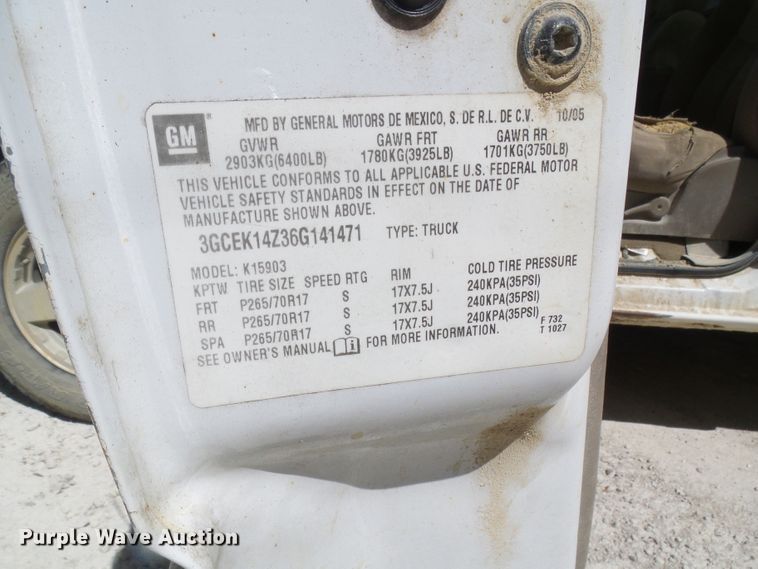 image for item DL0989 2006 Chevrolet Silverado 1500  pickup truck