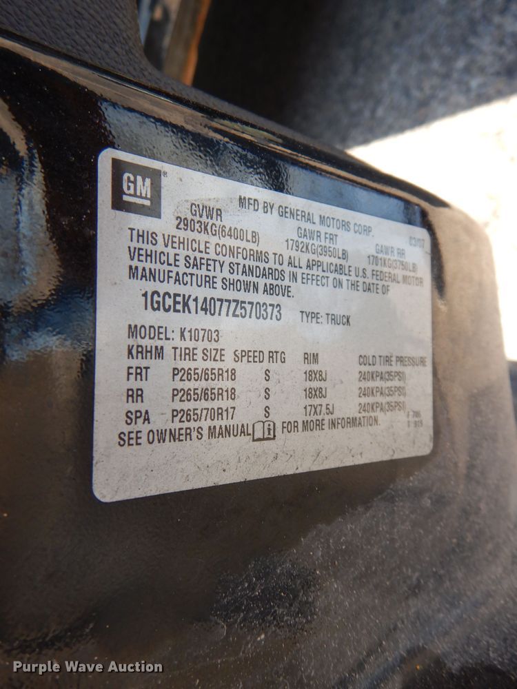 image for item DL8975 2007 Chevrolet Silverado 1500  pickup truck