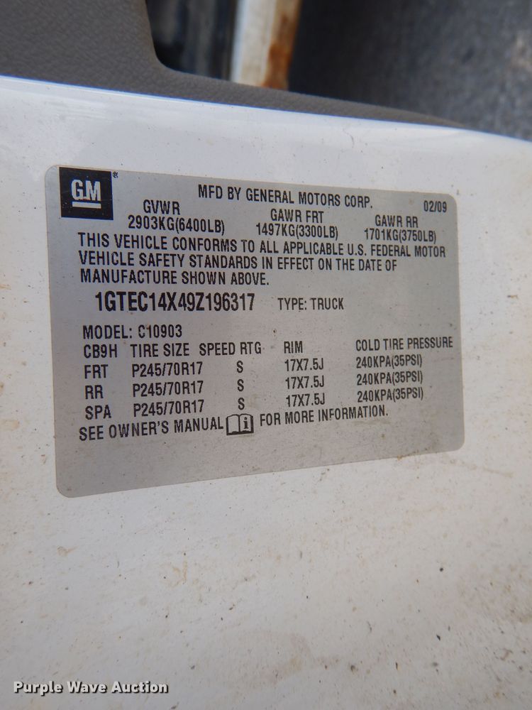 image for item DL8981 2009 GMC Sierra 1500  pickup truck