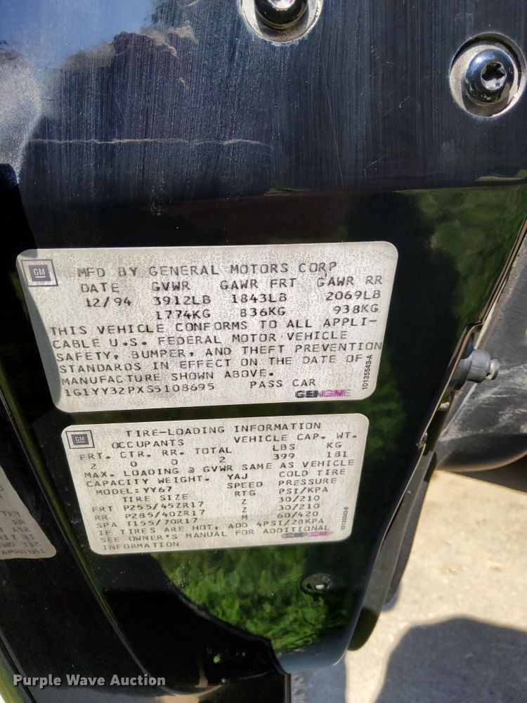 image for item DM0062 1995 Chevrolet Corvette