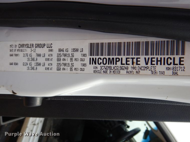 image for item DM3813 2012 Dodge Ram 5500HD  flatbed truck