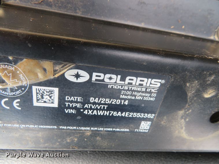 image for item DN5913 2014 Polaris 800  utility vehicle