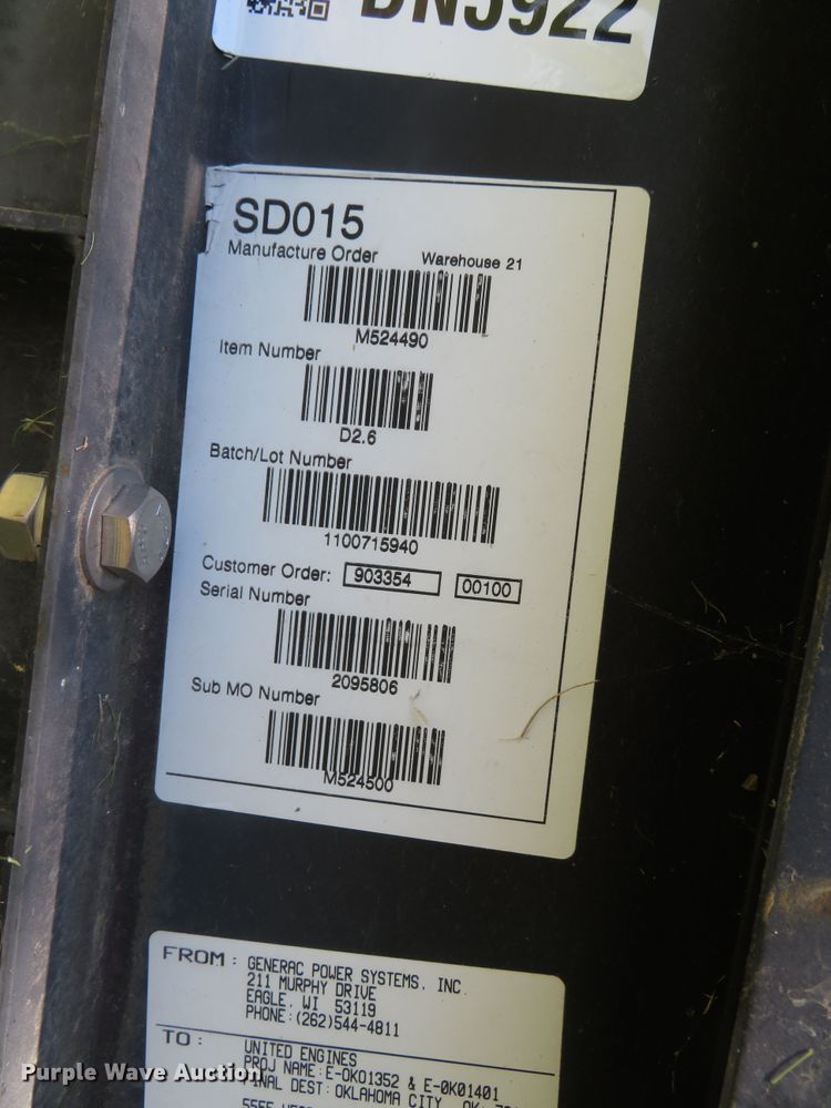 image for item DN5922 2007 Generac 9033540100  generator