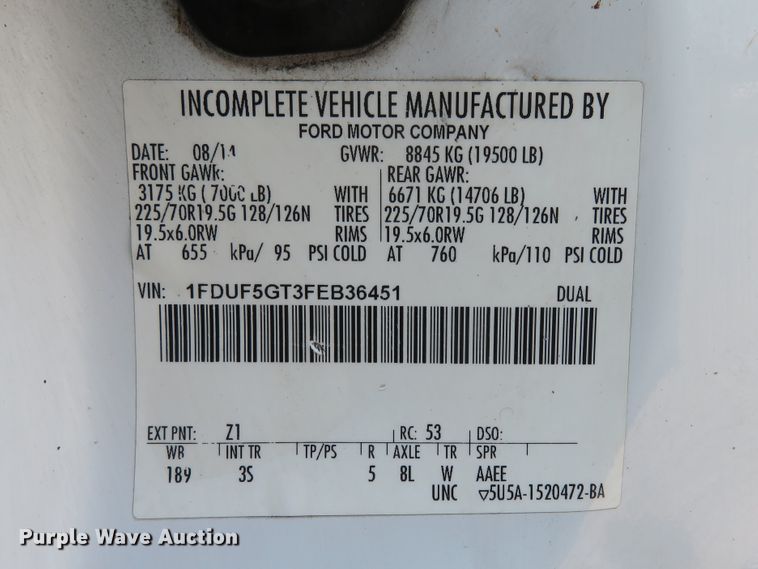 image for item FP9307 2015 Ford F550 Super Duty XLT  tow truck