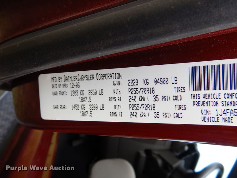 image for item HC9316 2007 Jeep Wrangler Sahara  SUV