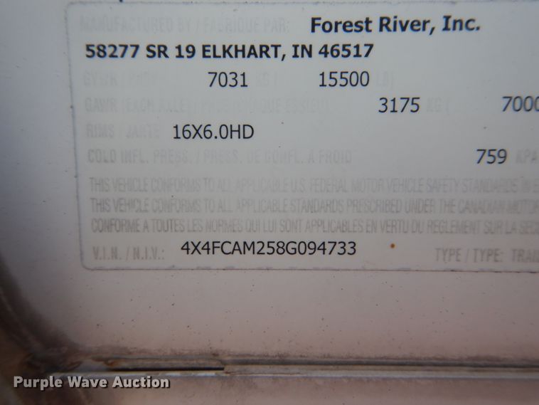 image for item HI9831 2008 Forrest River Cardinal  camper