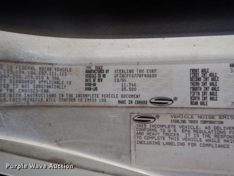 image for item HP9527 2007 Sterling Acterra  flatbed truck