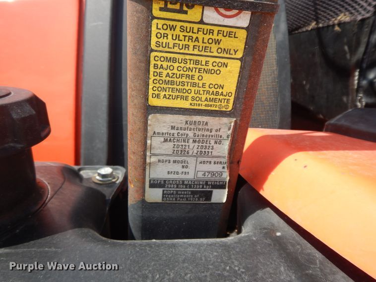 image for item HP9562 Kubota ZD326  lawn mower