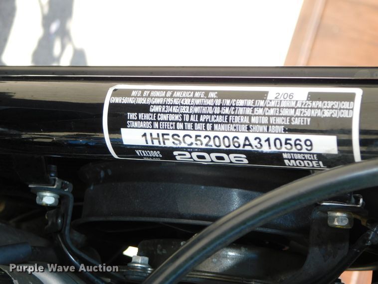 image for item HX9384 2006 Honda VTX1300S  motorcycle