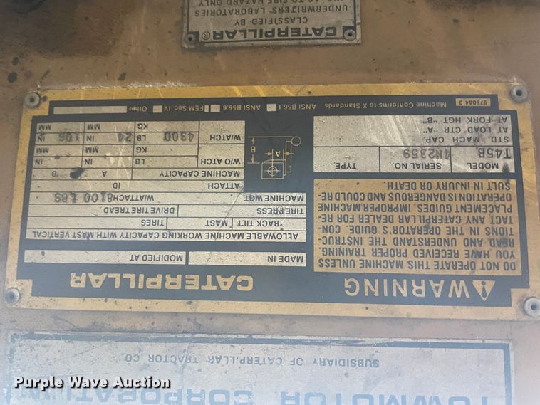 image for item IC9406 Caterpillar T45B  forklift