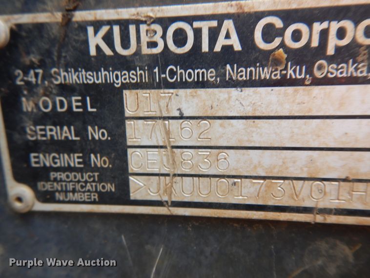 image for item ID9951 2012 Kubota U17  mini excavator