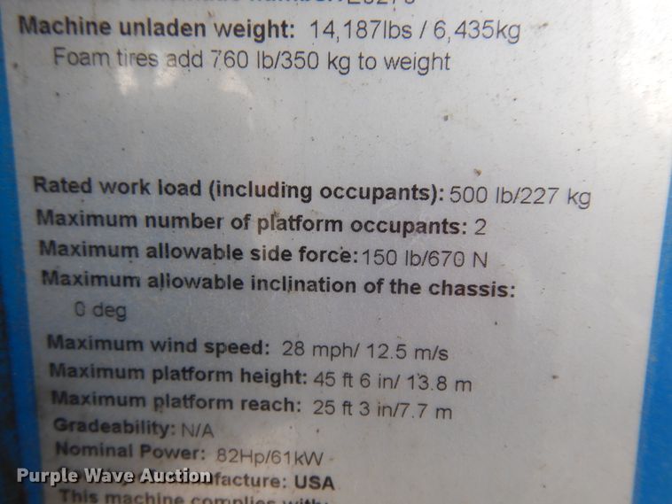 image for item ID9962 2005 Genie Z45/25  boom lift