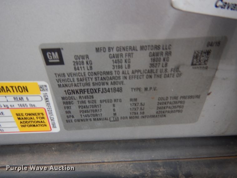 image for item IP9897 2015 Chevrolet Traverse  SUV