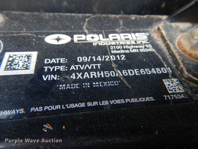 image for item IT9124 2013 Polaris 500  utility vehicle