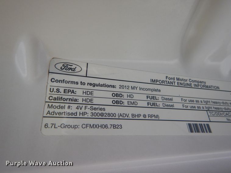 image for item IT9145 2012 Ford F550  truck cab and chassis