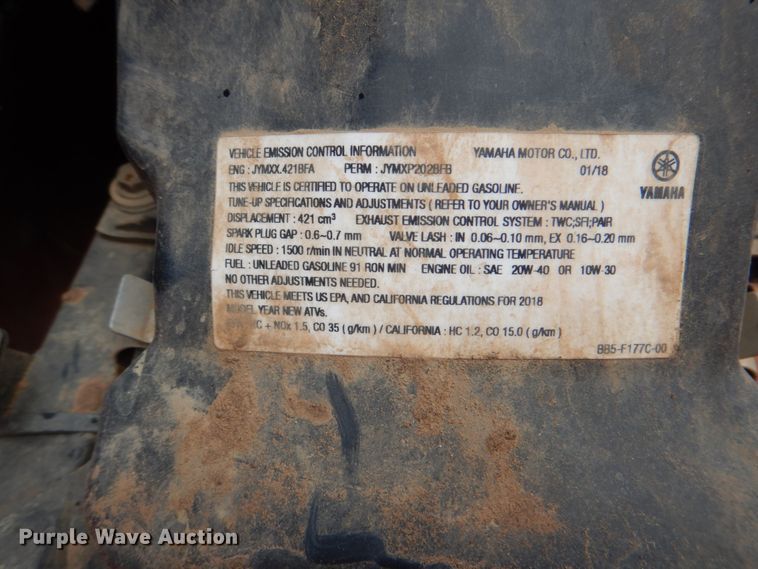 image for item IY9486 2018 Yamaha Kodiak 450  ATV