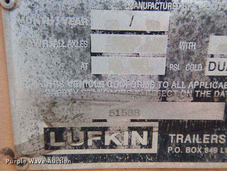 image for item DC2079 1978 Lufkin  flatbed trailer