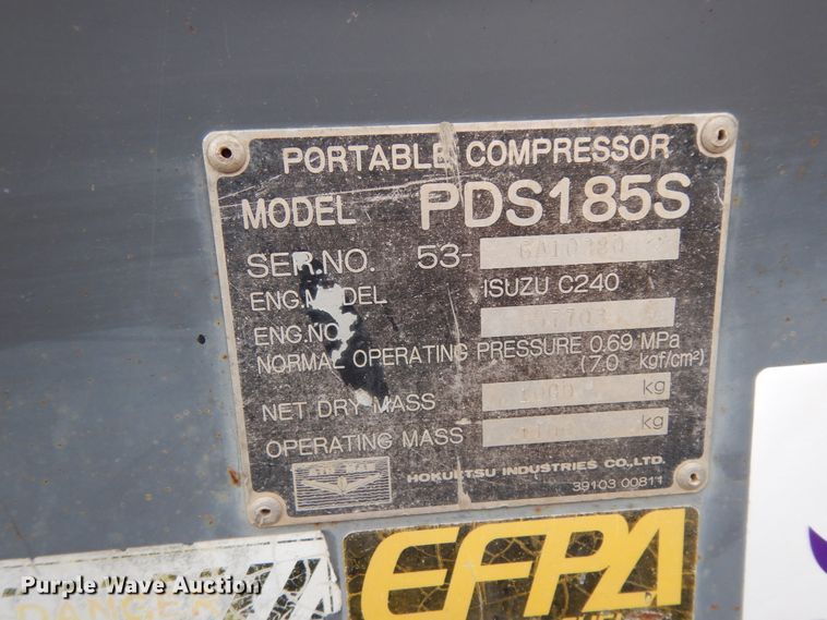 image for item DC2101 Airman PDS185S  air compressor