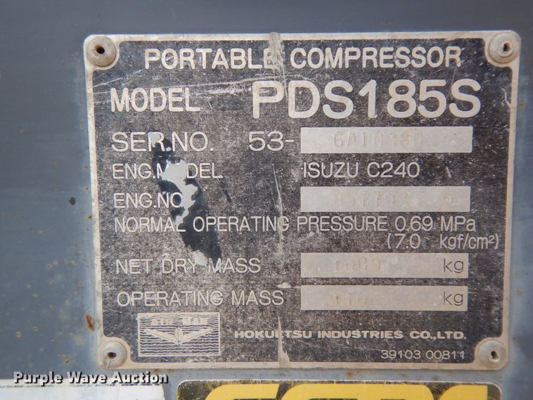 image for item DC2101 Airman PDS185S  air compressor