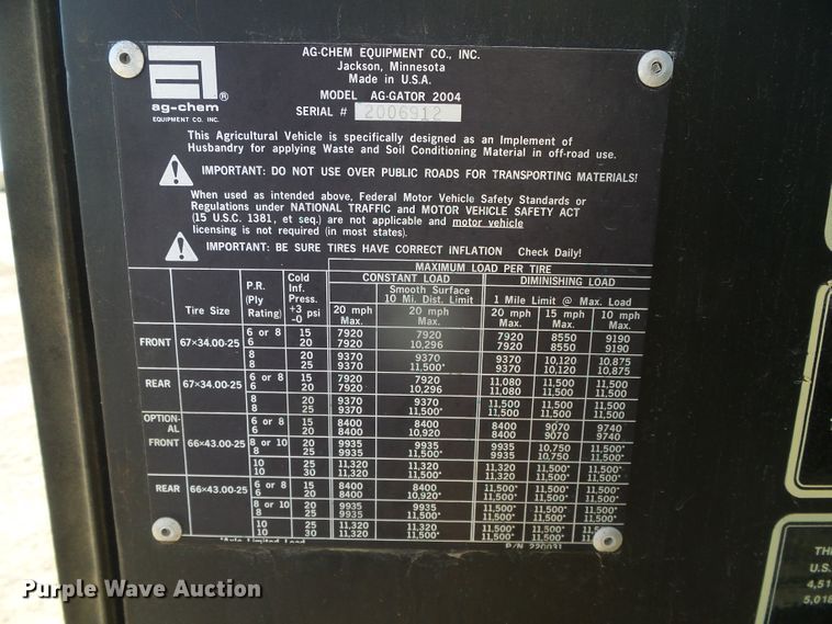 image for item DI5667 Ag-Chem Ag Gator 2004  water wagon