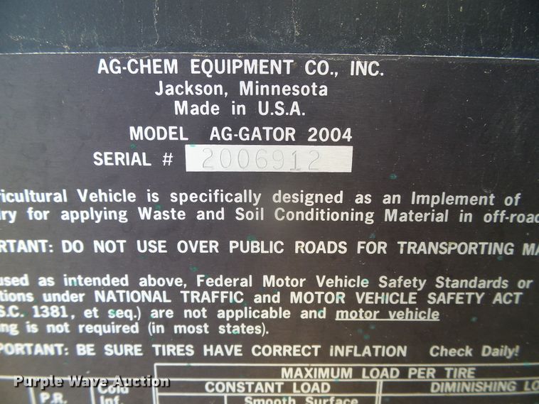 image for item DI5667 Ag-Chem Ag Gator 2004  water wagon