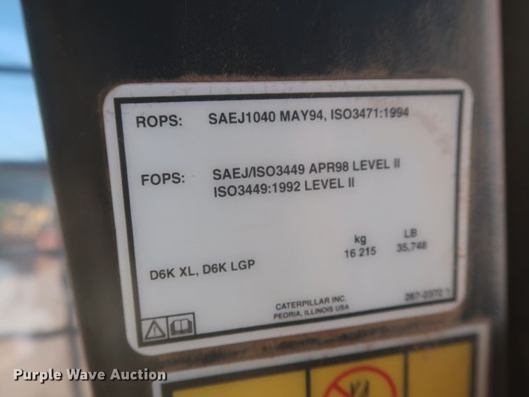image for item DJ1925 2007 Caterpillar D6K LGP  dozer