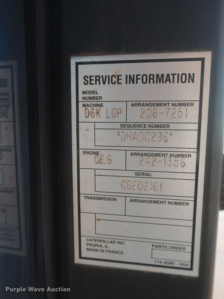 image for item DJ1925 2007 Caterpillar D6K LGP  dozer