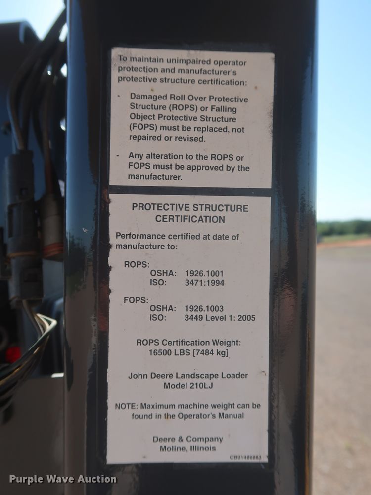 image for item DJ1927 2010 John Deere 210LJ  landscape tractor