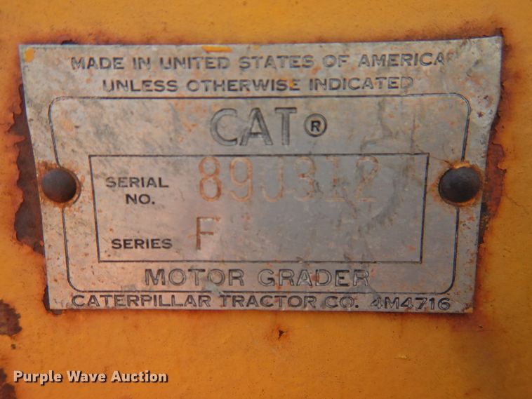 image for item DK2242 1968 Caterpillar 112F  rigid frame motor grader