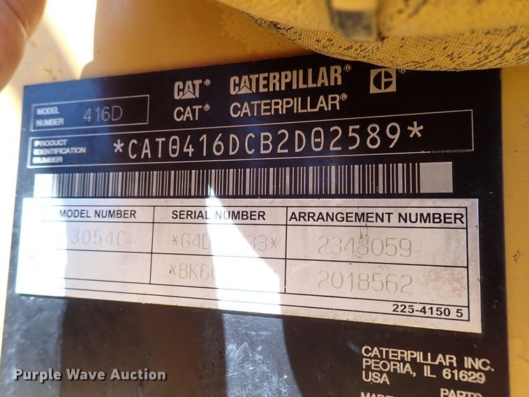 image for item DL7545 2006 Caterpillar 416D  landscape tractor