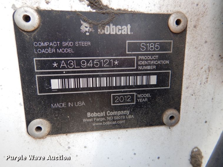 image for item DM0073 2012 Bobcat S185  skid steer loader