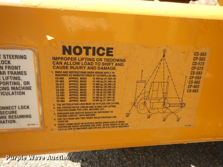 image for item DM2984 2005 Caterpillar CP-563E  single drum vibratory roller